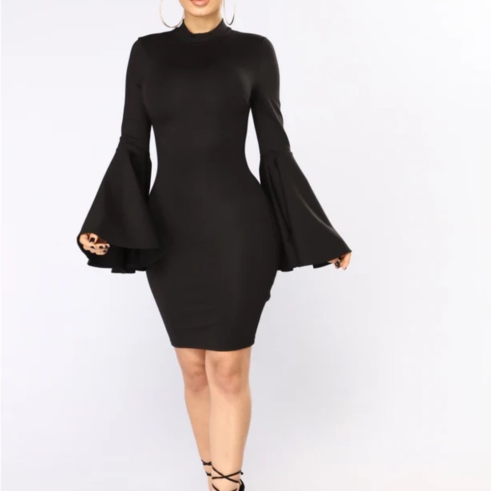 Chic Black Long Sleeve Dress